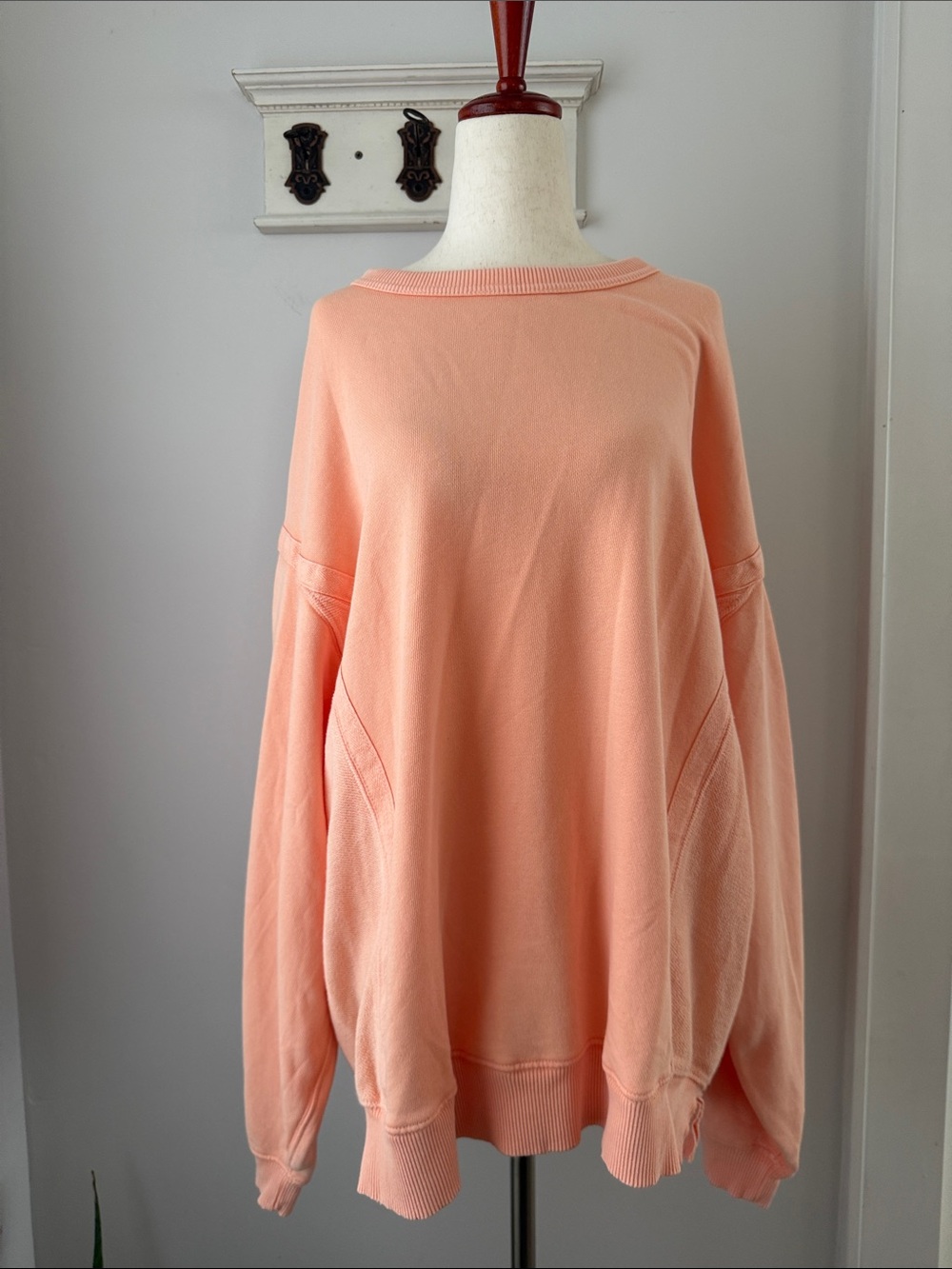 aerie Peach Scoopneck Lightweight Crew Sweater Boho Western